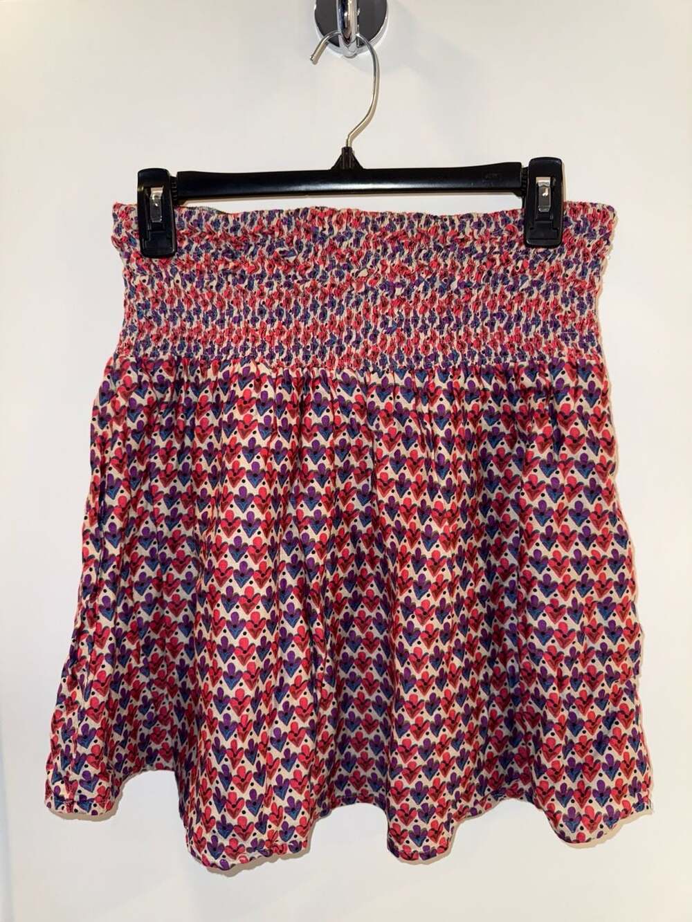 Natural Life Reversible Smocked Waist Skirt Size S